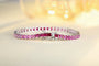 The bracelet made of S925 silver has a practical clasp design. Lab-grown colored sapphires have a sweet pink-purple color. Th