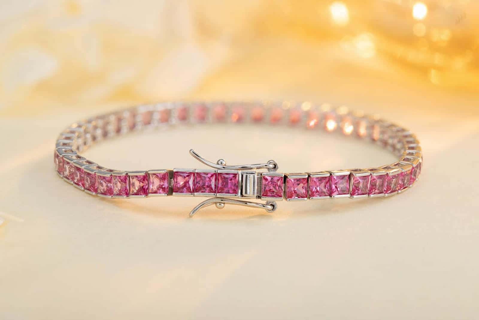 S925 Sterling Silver Bracelet with Lab-GrownColored Sapphire CH03105-12 | SHANALUX