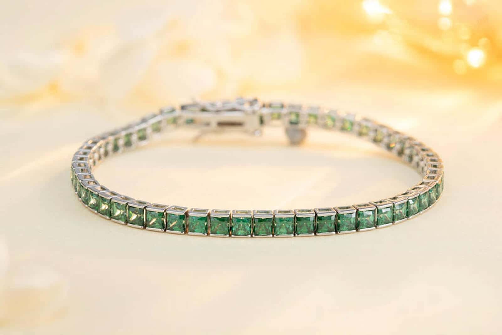 S925 Sterling Silver Bracelet with Lab-GrownColored Sapphire CH03105-10 | SHANALUX