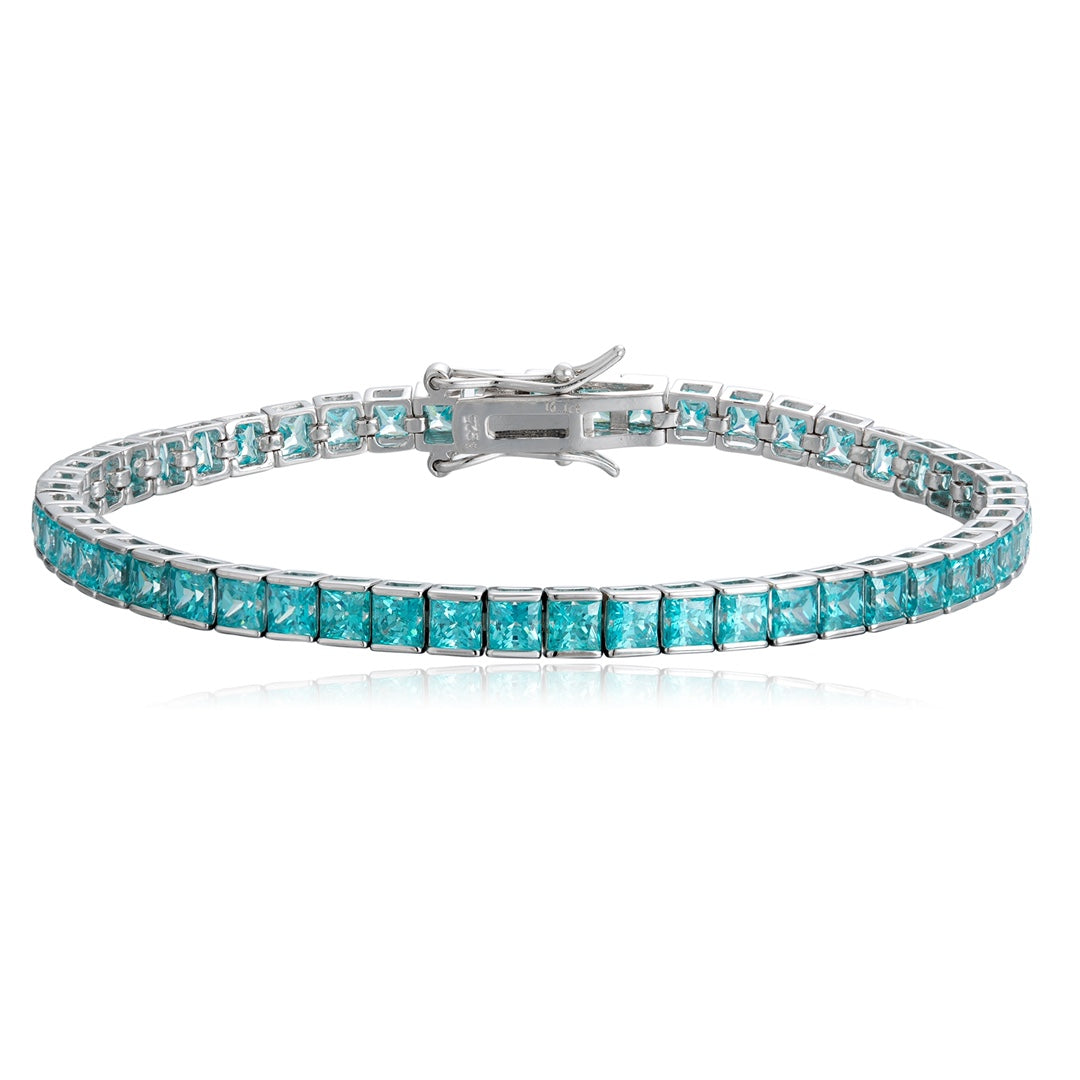 S925 Sterling Silver Bracelet with Lab-GrownColored Sapphire CH03105-10 | SHANALUX