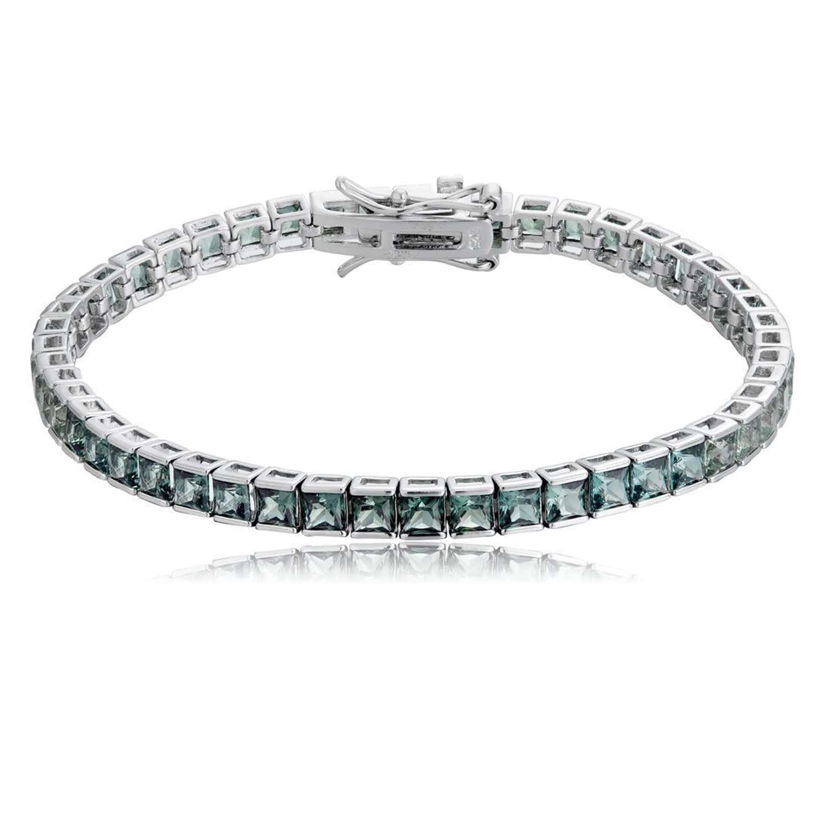 This bracelet is made of S925 silver with a delicate and durable clasp design. Lab-grown colored sapphires show fresh blue-gr