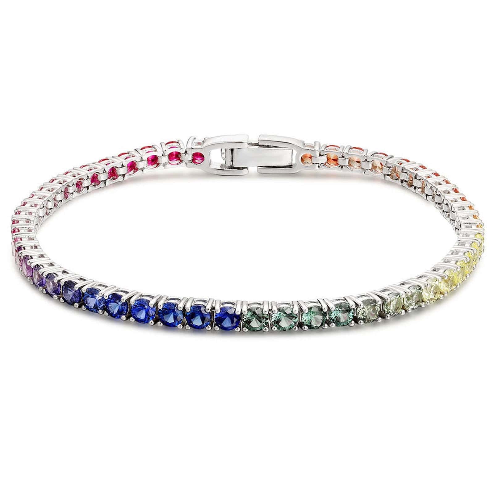S925 Sterling Silver Bracelet with Lab-GrownColored Sapphire CH03103-1 | SHANALUX