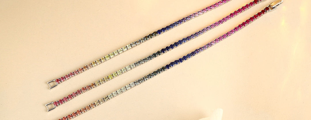 S925 Sterling Silver Bracelet with Lab-GrownColored Sapphire CH03102-1 | SHANALUX