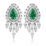 These S925 silver stud earrings are exquisitely designed. The lab-grown emeralds emit a charming green glow, and the surround