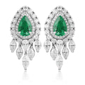 These S925 silver stud earrings are exquisitely designed. The lab-grown emeralds emit a charming green glow, and the surround