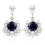 These stud earrings are made of S925 silver with delicate and secure clasps. The lab-grown sapphire main stones in deep royal