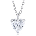 The S925 silver chain with a simple clasp features a heart-shaped lab-grown diamond pendant, sparkling and transparent, with 