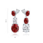 Earrings of S925 silver, simple clasp, square red stones, bright color, adds charm.