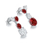 S925 silver studs, classic clasp, square red lab - grown gems, rich color, quite elegant.